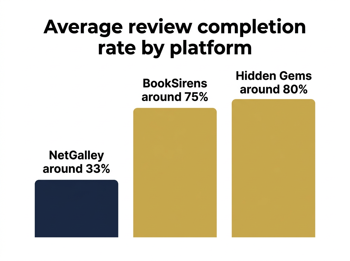 Horizontal bar chart comparing yearly listing cost across NetGalley, BookSirens, BookSprout, Hidden Gems, and StoryOrigin for indie authors