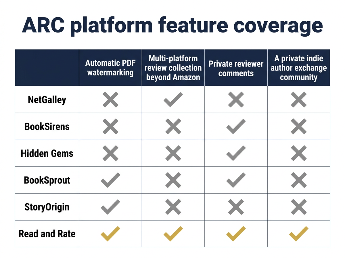 Column chart comparing average review completion rates: NetGalley 33 percent, BookSirens 75 percent, Hidden Gems 80 percent